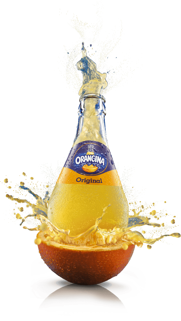 bottle of Orangina exploding